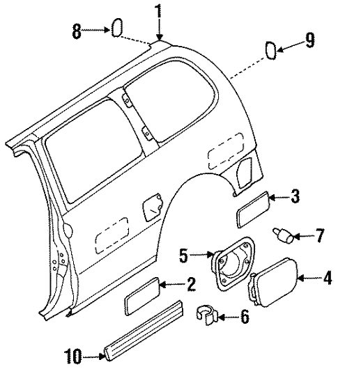Side Panel & Components for 1995 Nissan Quest #1