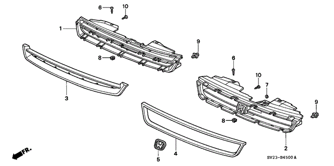 INTERIOR / BUMPER/FRONT GRILLE for 1997 Honda ACCORD COUPE #1