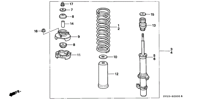CHASSIS/FRONT SHOCK ABSORBER for 1996 Honda ACCORD COUPE #1