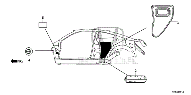 Interior/Bumper/Grommet (Side) for 2012 Honda ACCORD COUPE #1
