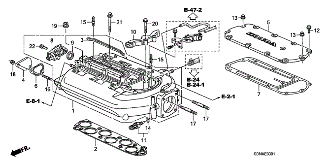 Engine/Intake Manifold (V6) (MT) for 2007 Honda ACCORD COUPE #1