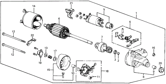 Engine/Starter Motor (Denso) (2) for 1989 Honda CIVIC HATCHBACK #1