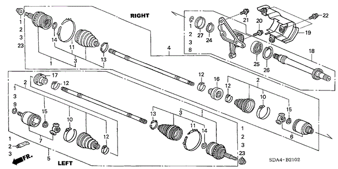 Chassis/Driveshaft (V6) for 2003 Honda ACCORD SEDAN #1