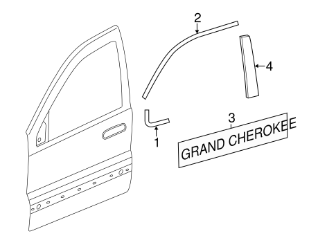 Grand Cherokee EXTERIOR TRIM - FRONT DOOR