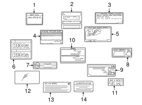 BODY/LABELS for 1999 Toyota Camry #1
