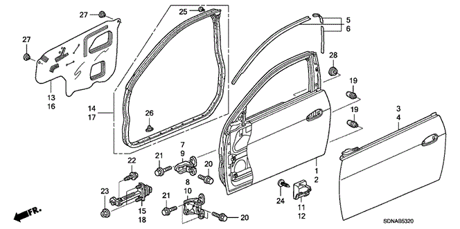 Body/Air Conditioning/Door Panels for 2007 Honda ACCORD COUPE #1