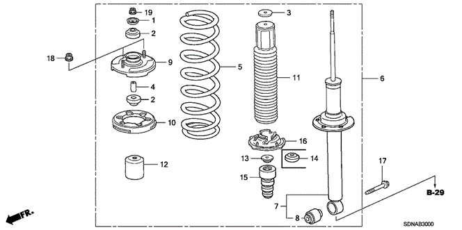 Chassis/Rear Shock Absorber for 2007 Honda ACCORD COUPE #1