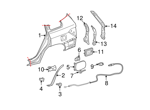 BODY/FUEL DOOR for 2010 Toyota Highlander #1