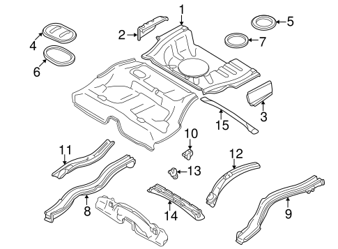 Rear Floor & Rails for 2001 Subaru Impreza #0