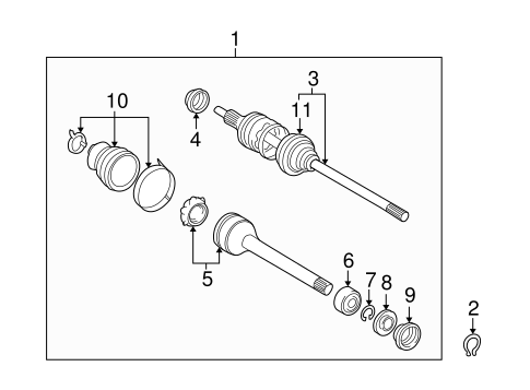 FRONT SUSPENSION/DRIVE AXLES for 2002 Toyota Sienna #1
