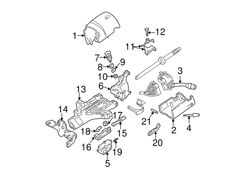 Steering/Shroud, Switches & Levers for 2000 Ford F-350 Super Duty #1