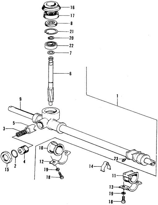 CHASSIS/STEERING GEAR BOX for 1975 Honda CIVIC 1200 HATCHBACK #1