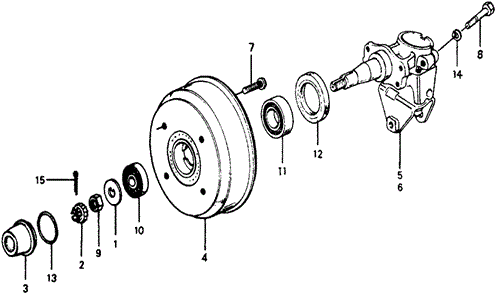 Chassis/Rear Brake Drum for 1978 Honda ACCORD HATCHBACK #1
