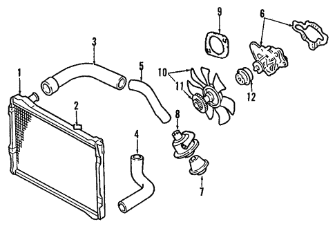 Radiator & Components for 1989 Mazda MPV #1