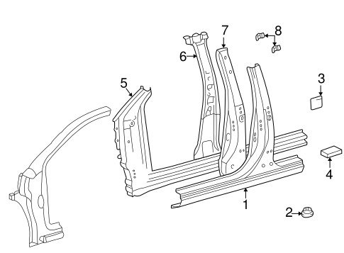 BODY/CENTER PILLAR & ROCKER for 2003 Toyota Prius #1