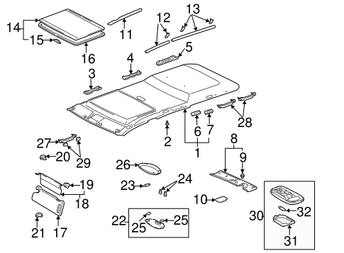 BODY/INTERIOR TRIM - ROOF for 2003 Toyota Sequoia #2