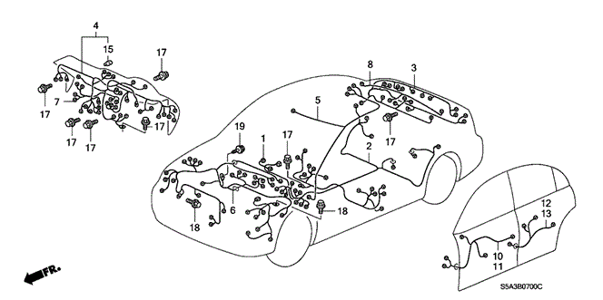 ELECTRICAL / EXHAUST / HEATER / FUEL/WIRE HARNESS for 2001 Honda CIVIC SEDAN #1