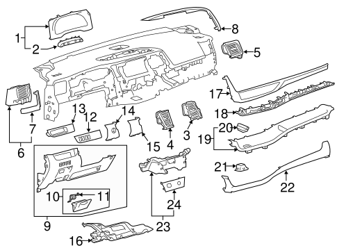Body/Instrument Panel Components for 2016 Toyota Highlander #1