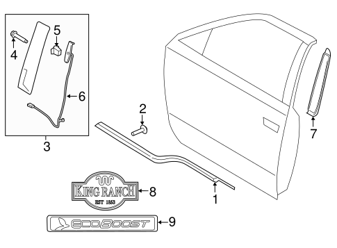 Body/Exterior Trim - Front Door for 2016 Ford F-150 #1