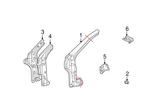 BODY/HINGE PILLAR for 2004 Toyota Matrix #1