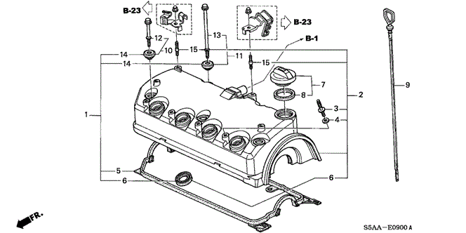 ENGINE/CYLINDER HEAD COVER for 2004 Honda CIVIC SEDAN #1