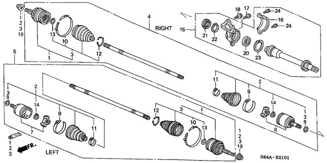 CHASSIS/DRIVESHAFT (V6) for 2002 Honda ACCORD SEDAN #1