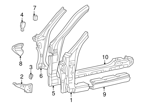 BODY/HINGE PILLAR for 2003 Toyota Solara #1