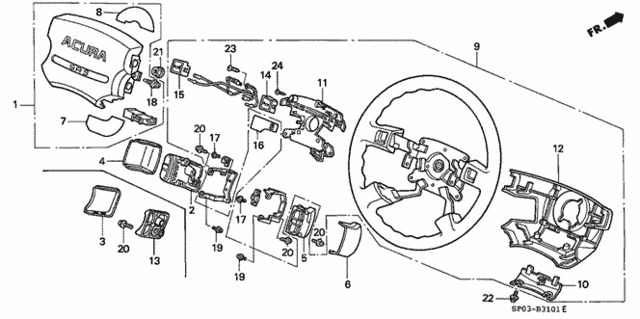 Steering Wheel for 1993 Acura Legend #0