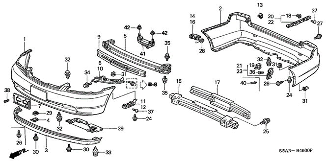 INTERIOR / BUMPER/BUMPERS for 2001 Honda CIVIC SEDAN #1