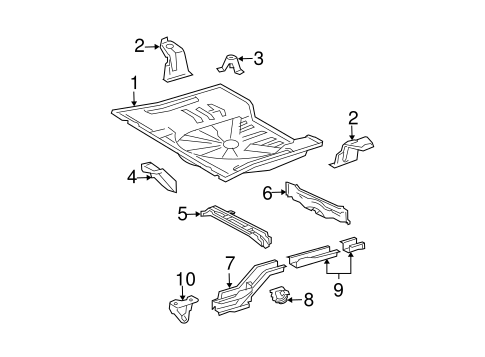 BODY/REAR FLOOR & RAILS for 2004 Scion xB #1