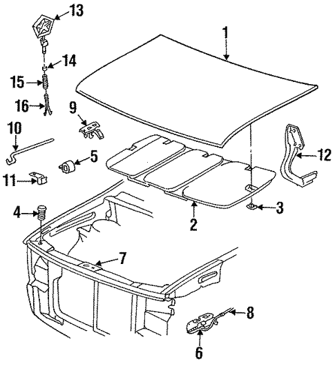 Exterior Trim - Hood for 1991 Chrysler Town & Country #0