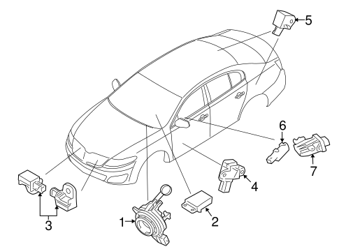 Air Bag Components for 2010 Lincoln MKS #1