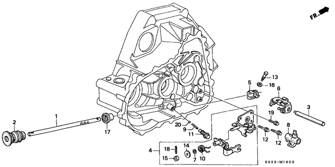TRANSMISSION - MANUAL/MT SHIFT ROD - SHIFT HOLDER (DOHC) for 2000 Honda CIVIC COUPE #1
