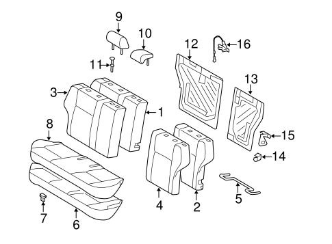 BODY/REAR SEAT COMPONENTS for 2010 Toyota Corolla #3