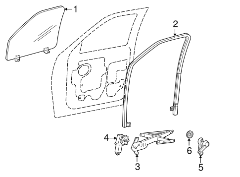 Body/Glass - Front Door for 2003 Ford F-150 #2