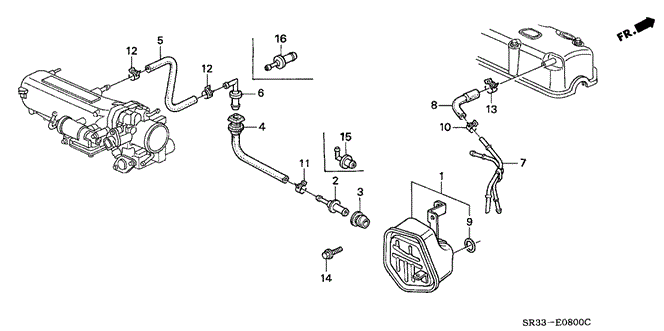 ENGINE/BREATHER CHAMBER for 1992 Honda CIVIC HATCHBACK #1