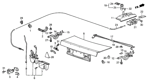 BODY / AIR CONDITIONING/TRUNK LID ('86-'87) 4DR for 1986 Honda CIVIC SEDAN #1
