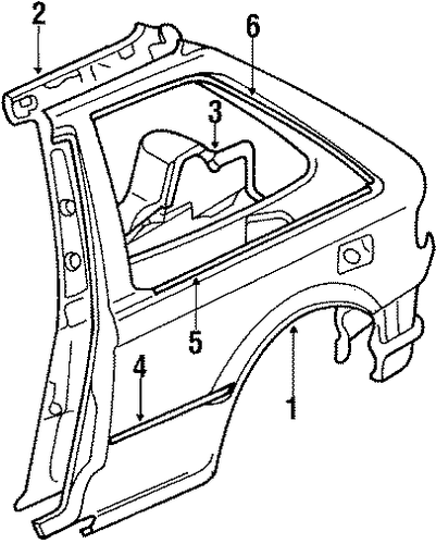 Tracer EXTERIOR TRIM - QUARTER PANEL