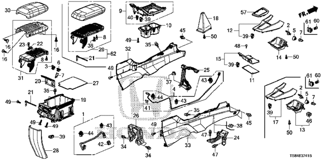 INTERIOR / BUMPER/CONSOLE (2) for 2013 Honda CIVIC COUPE #1