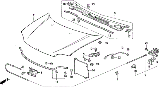 BODY / AIR CONDITIONING/ENGINE HOOD for 1992 Honda CIVIC SEDAN #1