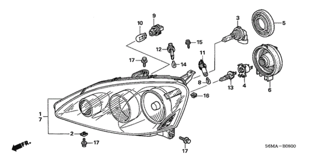 Headlight for 2006 Acura RSX #0