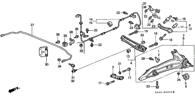 CHASSIS/REAR LOWER ARM for 2000 Honda CIVIC COUPE #1