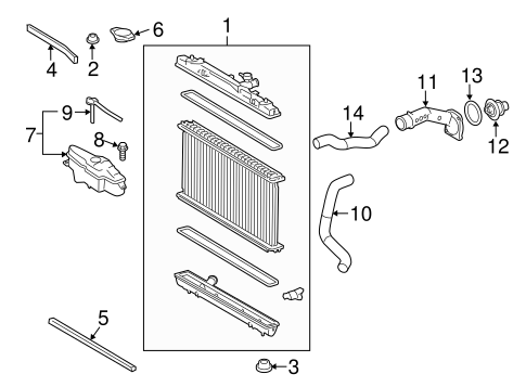 COOLING SYSTEM/RADIATOR & COMPONENTS for 2012 Toyota Camry #1
