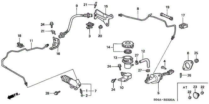 CHASSIS/CLUTCH MASTER CYLINDER for 1999 Honda CIVIC SEDAN #1