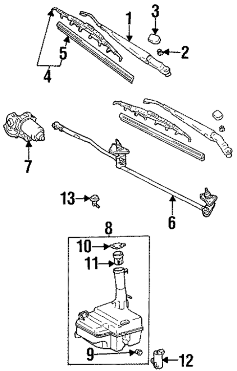 BODY/WIPER & WASHER COMPONENTS for 1996 Toyota Paseo #1