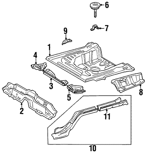 Prizm REAR FLOOR & RAILS