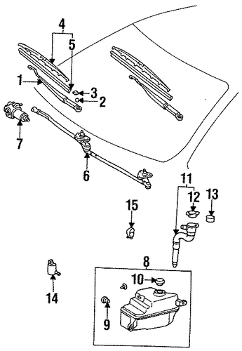 BODY/WIPER & WASHER COMPONENTS for 1996 Toyota Celica #1