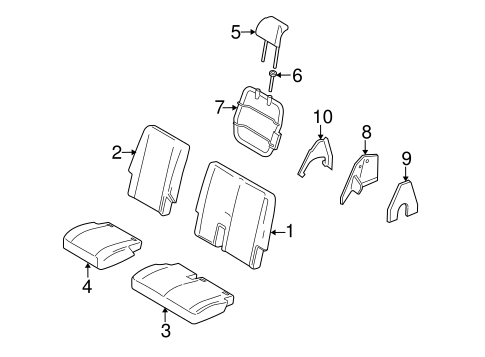 Body/Rear Seat Components for 2006 Ford Freestyle #2