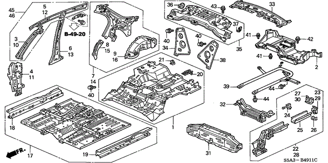 BODY / AIR CONDITIONING/INNER PANEL (2) for 2001 Honda CIVIC SEDAN #1