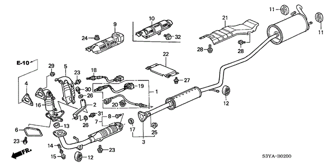 Electrical/Exhaust/Heater/Fuel/Exhaust Pipe for 2004 Honda INSIGHT #1